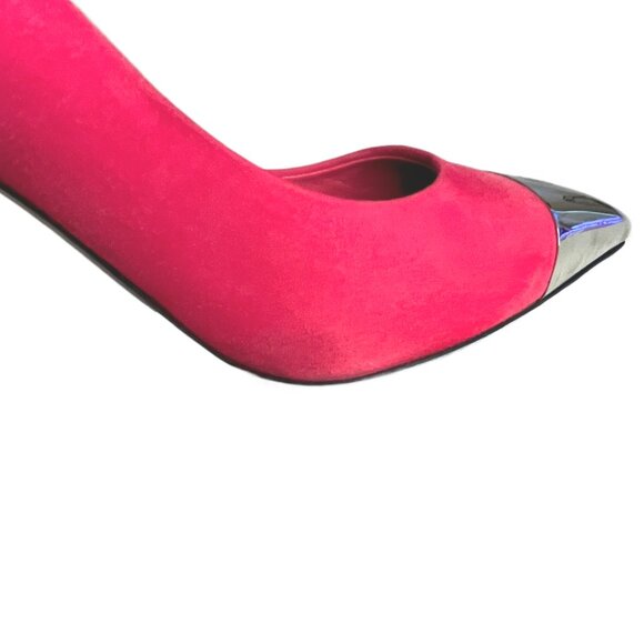 Louis Vuitton Pink Suede Pointed Toe LV Logo Heeled Pumps Size 36 / US Size 6 - Picture 8 of 16